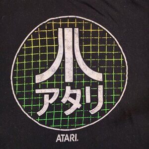 Atari Japanese Grid T-Shirt Adult Small Men’s Classic Video Game Black Crew Neck